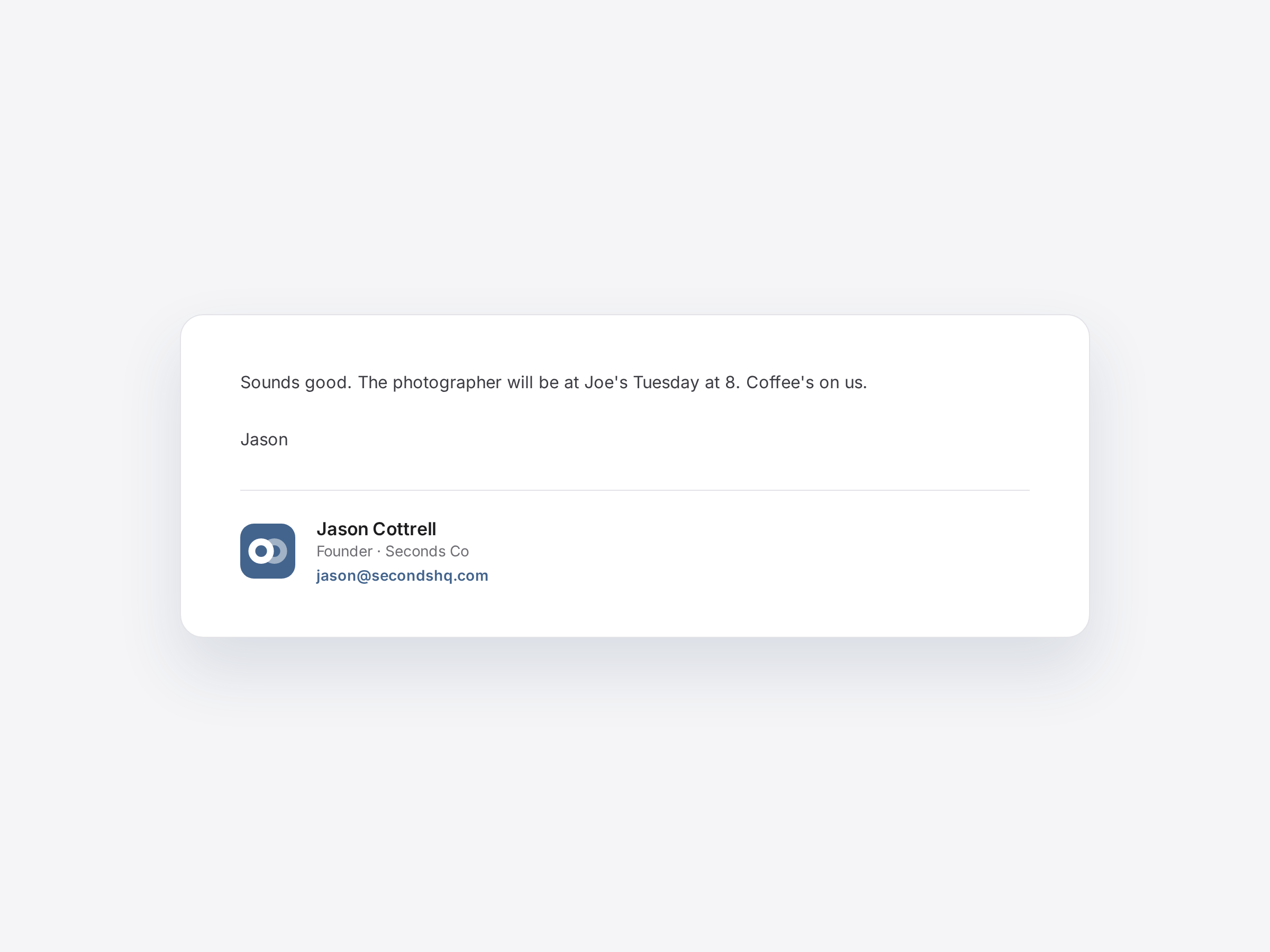 Email signature mockup